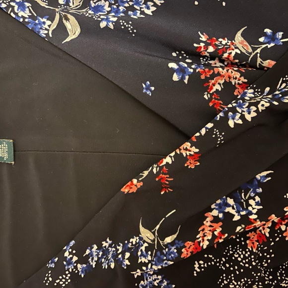 MSRP $145 Ralph Lauren Womens Jersey-Matte Midi Dress Navy Blue Floral Size 4 - Picture 3 of 5